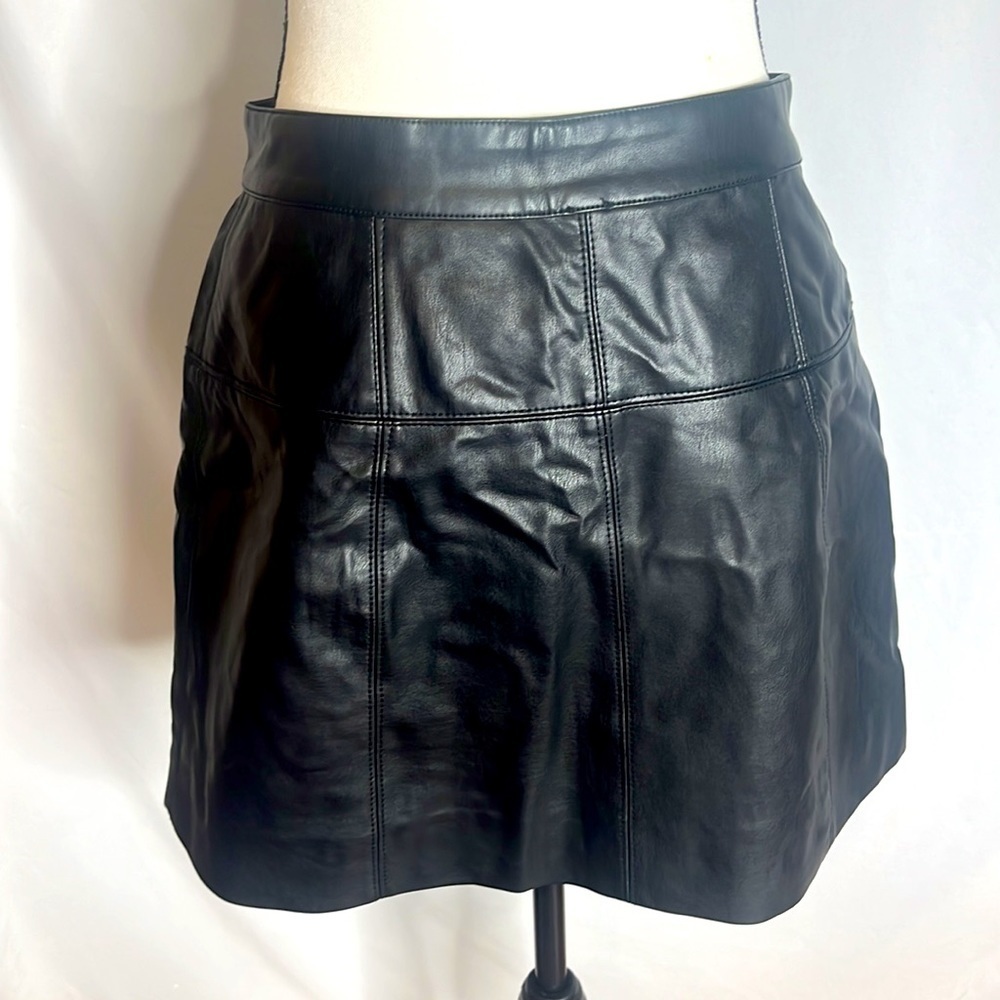 Free People Oh Snap Faux Leather Button Down Skirt - Picture 5 of 7